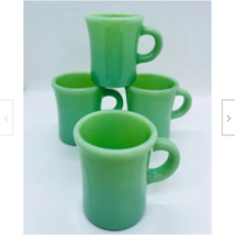  Vintage Fire King jadeite SLIM hot chocolate mugs marked VGUC - £43.24 GBP