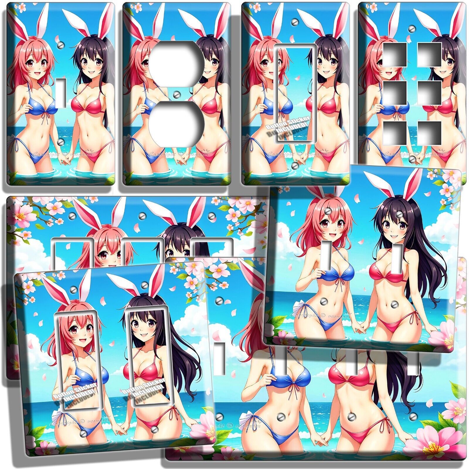 CUTE ANIME MANGA JAPANESE GIRLS LIGHT SWITCH OUTLET WALL PLATE ROOM HD ART DECOR