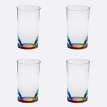 Set of Four Clear and Rainbow Acrylic Highball Glasses - £39.37 GBP