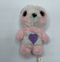 Little Live Scruff-A-Luvs mini 4&quot; baby panda bear plush pink white purple heart - £7.73 GBP