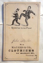 1880s Antique Victorian Trade Card Harrisburg Pa John Miller Mayers Clothiers - £33.08 GBP