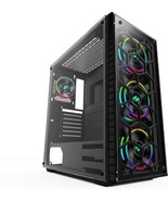 Musetex Black (903) ATX Mid Tower  Desktop Computer Gaming Case - £69.98 GBP