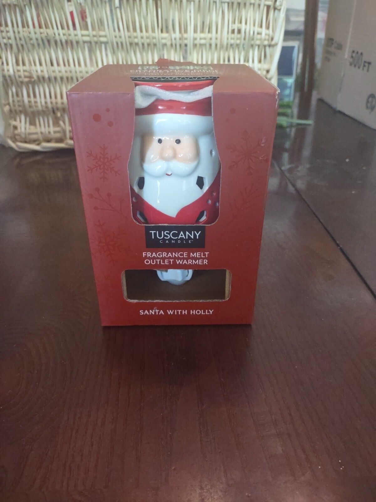 Primary image for Tuscany Santa Outlet Wax Warmer Plug-In Fragrance Warmer Red W Holly-NEW-SHIP24H
