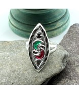 contemporary indian Long ship Design sterling silver ring for women - €30,76 EUR