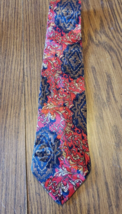 Regal Red and Gold Paisley Pattern Men&#39;s 3 Inch Wide Necktie - £7.77 GBP