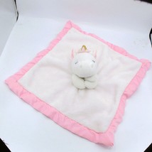 Carters Unicorn Plush Security Blanket Pink  White  Lovey Satin Trim 14x... - $6.93
