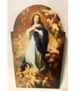 Immaculate Conception  12&quot; Arched Wood Plaque, New #AB-207 - $528.81 MXN