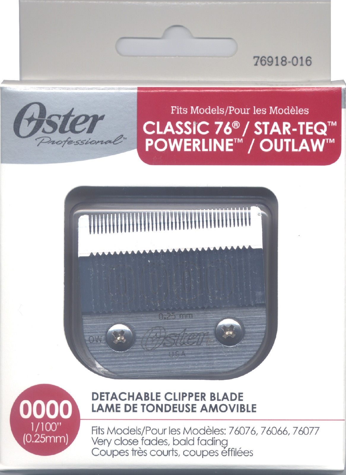 Original OSTER Blade Size 0000 For Classic 76 Star-Teq Power-Teq Titan 76918-016 - $32.49