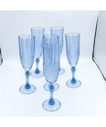 CHICERA 6  Pcs Blue Plastic Champagne Flutes,Blue Champagne Glasses - $221.94 MXN