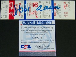 Hank Aaron Signed Autographed Baseball Ticket 1982 HOF Induction Year PSA COA! - £252.44 GBP