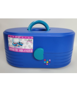 Vtg Caboodle Cosmetic Organizer 2615 2 Swing Tray with Mirror Blue Teal - $24.75