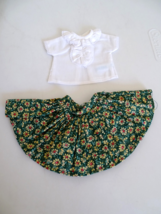 Modern Tagged Mary Hoyer Green Skirt &amp; White Blouse Set for 13&quot; Play Doll - £19.65 GBP