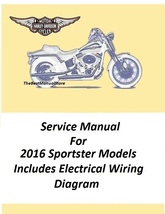 2016 Harley Davidson Sportster Models Service Manual - £18.70 GBP