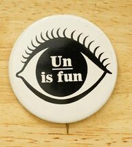 Vintage Metal Pinback Button 7UP UN Is Fun Eye Soda Pop The Uncola Adver... - $12.86
