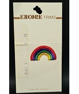 Vintage 1970s ENCORE TRIMS Rainbow Embroidered Sew On Patch 1.5&quot; NIP - $12.86