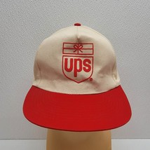 Vintage UPS Baseball Cap Adjustable Snapback Canvas Hat Beige Red - $723.62 MXN