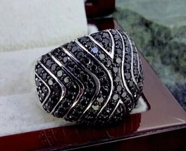 2.50Ct Lab Created Black Diamond Men&#39;s Pinky Wedding Ring 14k White Gold Plated - £159.49 GBP