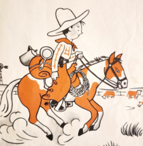 1955 Cowboy Small Horse Book Page Illustration Plate Print Lenski Vintag... - $185.72 MXN