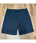 Lands End Mens Solid Black Chino Shorts Size 42 Cotton Blend 10.5&quot; Inseam - $27.72