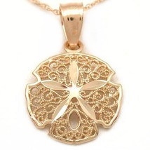 14K Gold Sand Dollar Ocean Charm 18&quot; Chain Jewelry - £96.66 GBP