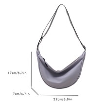 Plaid Women Messenger Bag Fashion Half Moon Ladie Handbags Portable Simple Soft  - £48.26 GBP