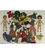 Vintage Paper Doll Toy Lot Sandy Candy Big &amp; Easy With Outfits - £9.68 GBP