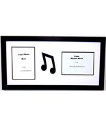 Music Eighth Note Wall Mount Photo Frame Holds TWO 5x7 Photo Black &amp; Whi... - £28.97 GBP