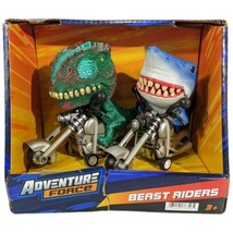 Adventure Force T-Rex Dinosaur on Motorcycle Shark Beast Riders Friction Powered - £20.00 GBP