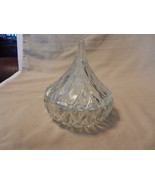 Vintage Clear Cut Glass Candy Dish with Lid, Kiss Shape Diamond Pattern - £47.81 GBP