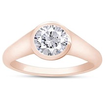 0.75CT Round Moissanite Solitaire Engagement Ring 14K Rose Gold Plated Silver - £62.77 GBP