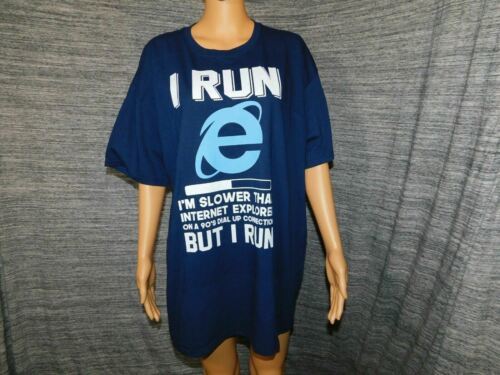 Internet Explorer Inspired Short Sleeve T-Shirt Navy Blue X-Large Unisex - £8.24 GBP