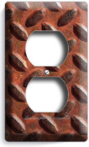 Rusted Industrial Diamond Metal Rust Phone Telephone Wall Plate Cover Room Decor - £8.95 GBP