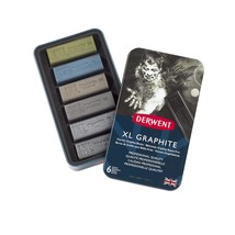 Derwent XL Graphite Blocks, Metal Tin, 6 Count (2302010) - £50.81 GBP