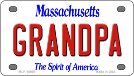 Grandpa Massachusetts Novelty Mini Metal License Plate Tag - £11.23 GBP