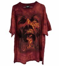 Vintage 2005 Skulbone Zombie Flaming Skull All Over Tie Dye T-Shirt Mens XXL - £39.09 GBP