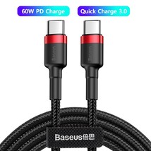 Baseus 100W Usb C To Usb Type C Cable Usbc Pd Fast Charging Charger Cord USB-C 5 - £5.84 GBP