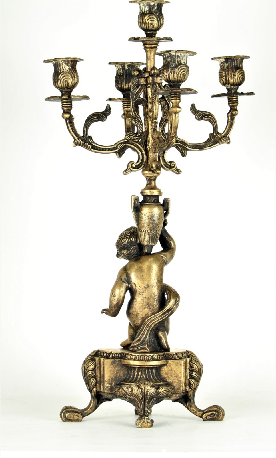 Bronze Candelabra Carried by a Cherub / Putti Item image 5