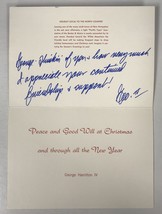George Hamilton IV (d. 2014) Signed Autographed Vintage Christmas Card - $30.00