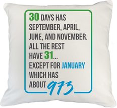 Make Your Mark Design Funny January Has 973 Days White Pillow Cover for ... - $24.74+