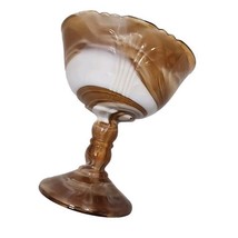 Vintage Imperial Glass Footed Compote Bowl Caramel Chocolate Slag - £19.37 GBP