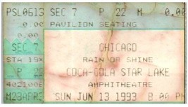 Chicago Concert Ticket Stub Juin 13 1993 Pittsburgh Pennsylvanie - £21.31 GBP