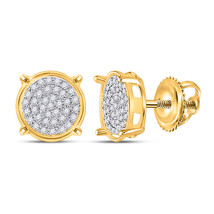 10kt Yellow Gold Womens Round Diamond Circle Earrings 1/8 Cttw - £228.51 GBP