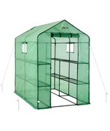 2 Tiers 8 Shelves Mini Walk In Portable Outdoor Greenhouse Plant House G... - $3,763.66 MXN