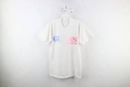 Vinage 80s Guess Womens Medium Spell Out Center Logo Short Sleeve T-Shirt USA - £31.12 GBP