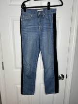 MADEWELL The Perfect Vintage Jean With Black Velvet Tuxedo Stripe Size 25 - $27.10