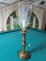 Torchiere Table Lamp Brass And Crystal 22&quot; Tall To Top Shade - £58.55 GBP