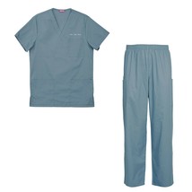 Men&#39;s Embroidered Scrub Set Medical Nursing Uniform Set Top and Pants - £34.34 GBP