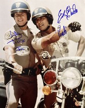 Erik Estrada Larry Wilcox Unterzeichnet 11x14 Chips Motorrad Foto Graviert Bas - £98.58 GBP