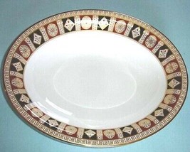 Minton Alhambra Oval Serving Platter 13.5&quot; Gold Trim Made England New No Box - £68.03 GBP