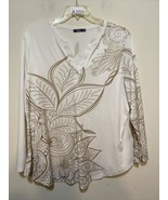 lily by firmiana 2xl Top multicolor white and olive green - £7.78 GBP